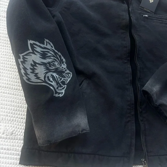 Darc Sport “Been Through It Hard Work” Zip Jacket – Distressed Blackout - Picture 3 of 16